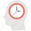 brain clock, head clock, time brain, time schedule, vision of the future 