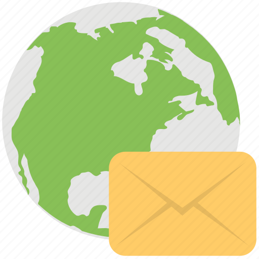 Direct mail, global communication, global email, global mail, global postal service icon - Download on Iconfinder