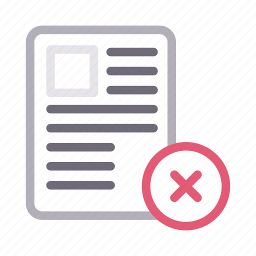 Cancel, delete, document, file, sheet icon - Download on Iconfinder