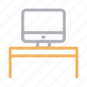 desk, lcd, monitor, screen, table