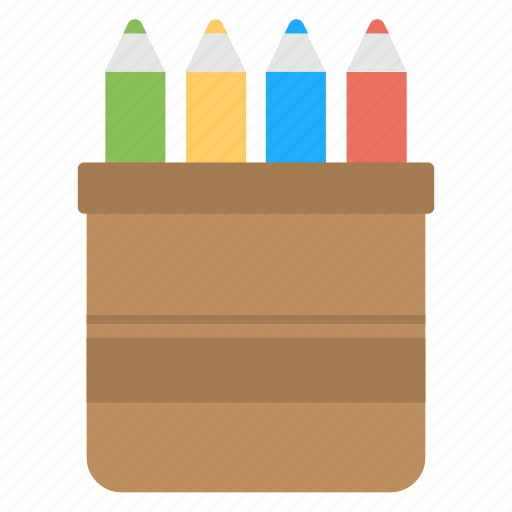 Art material, back to school concept, color pencil box, school accessories, school material icon - Download on Iconfinder