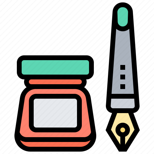 Bottle, fountain, ink, pen, writing icon - Download on Iconfinder