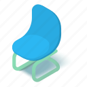 chair, chairiconvector, furniture, isometric, object, plastic, sit