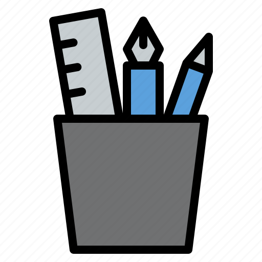 Pen, penciil, school, office, material, ruler, stationery icon - Download on Iconfinder