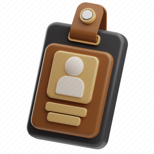 Id card, badge, business, identity, card, user, identification 3D illustration - Download on Iconfinder