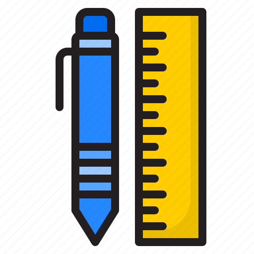 Stationery, ruler, pen, draw, school icon - Download on Iconfinder