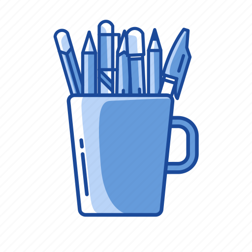 Mug, pen in a mug, pens, write icon - Download on Iconfinder
