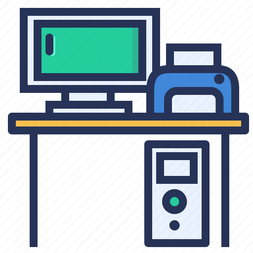 Computer, desk, office, workplace icon - Download on Iconfinder