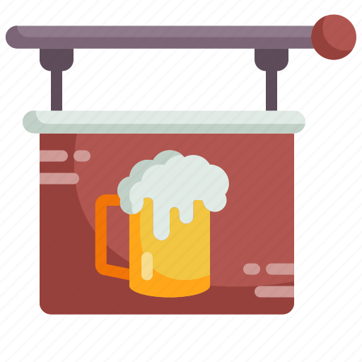 Signboard, pub, signage, food, beer, mug, signaling icon - Download on Iconfinder