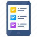 mobile list, checklist, todo, worksheet, task list