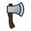 axe, chop, hatchet, lumber, wood 