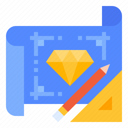 Blueprint, creative, design, designer, graphic, pencil, ruler icon - Download on Iconfinder