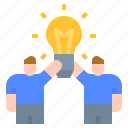bulb, business, idea, innovation, team, thinking, up