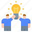 bulb, business, idea, innovation, team, thinking, up 