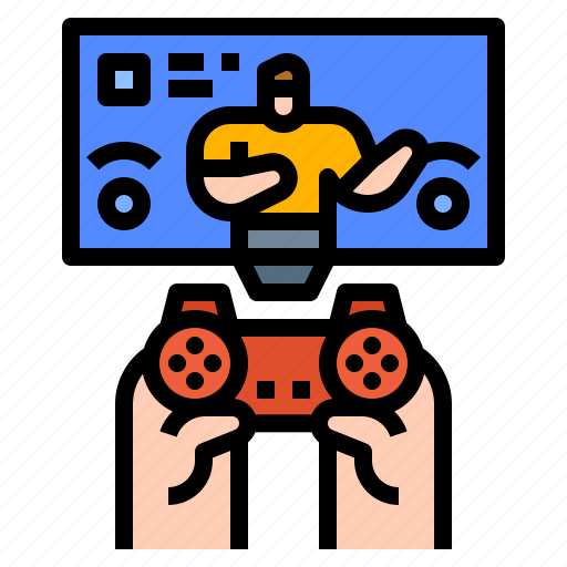 Controller, game, gaming, joystick, play, screen, video icon - Download on Iconfinder