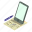 electroniccontract, isometric, object, sign 