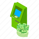 cashwithdrawal, isometric, object, sign