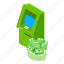 cashwithdrawal, isometric, object, sign 
