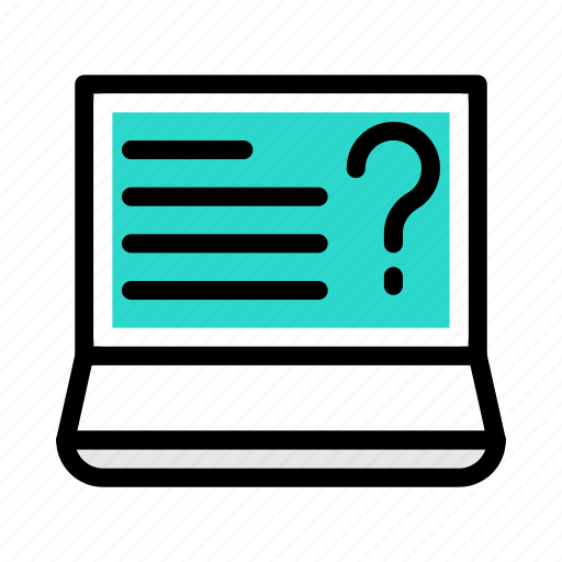 Faq, help, question, studying, laptop icon - Download on Iconfinder
