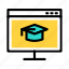 education, online, webpage, browser, graduation 