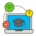 online, graduation, hat, wireless, laptop, education, digital