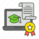 degree, certificate, diploma, graduation, online, digital, hat 