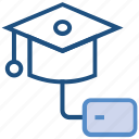 education, graduation, graduation cap, internet, mouse, online diploma