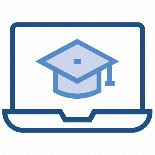 Diploma, education, graduation cap, laptop, learning, master, online graduation icon - Download on Iconfinder