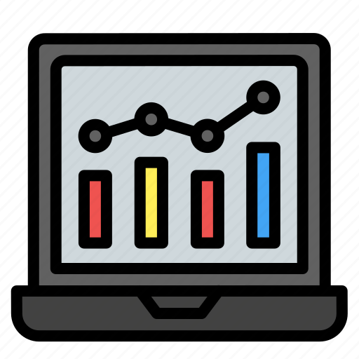 Business and finance, graph, laptop, line chart, statistics, stats, technology icon - Download on Iconfinder