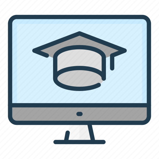 Computer, education, hat, learning, lecture, pc, study icon - Download on Iconfinder
