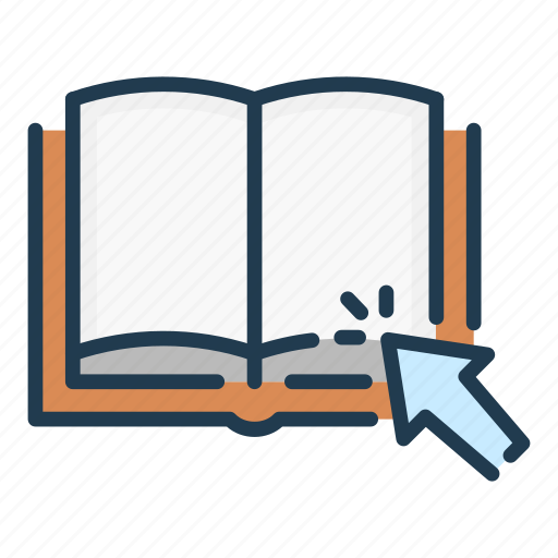 Arrow, book, click, education, guide, study icon - Download on Iconfinder