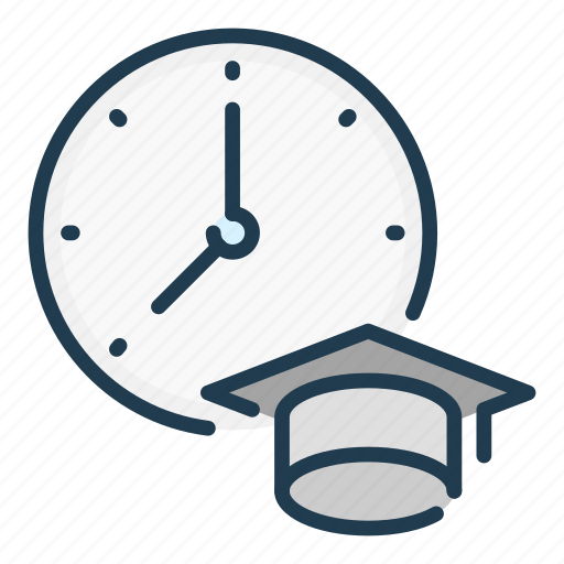 Clock, education, hat, learning, schedule, study, time icon - Download on Iconfinder