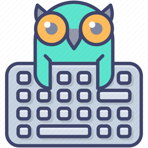 Owl, online, keyboard, education, study, wisdom, learning icon - Download on Iconfinder