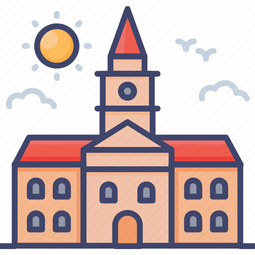 Land, building, campus, university, court, collage, school icon - Download on Iconfinder