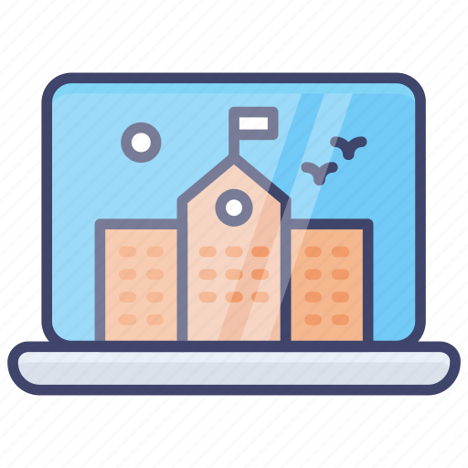 Online, building, university, education, library, college, school icon - Download on Iconfinder