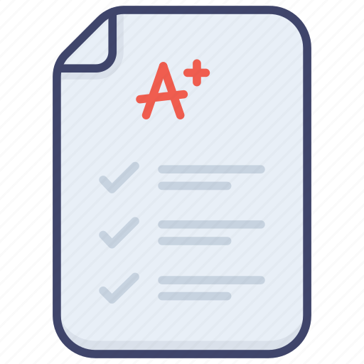 A, education, result, scores, sheet, grade, papers icon - Download on Iconfinder