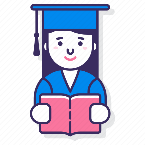 Education, female, student icon - Download on Iconfinder