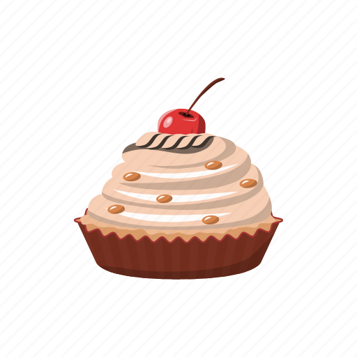 Cupcake, muffin, baked, dessert, cherry icon - Download on Iconfinder
