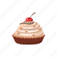 cupcake, muffin, baked, dessert, cherry 