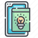 idea, mobile, bulb, application, tablet