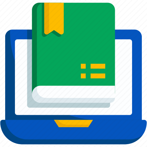 Online, library, digital, book, learning, laptop, ebook icon - Download on Iconfinder