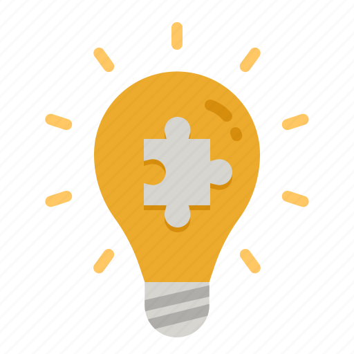 Solution, smart, idea, puzzle, bulb icon - Download on Iconfinder