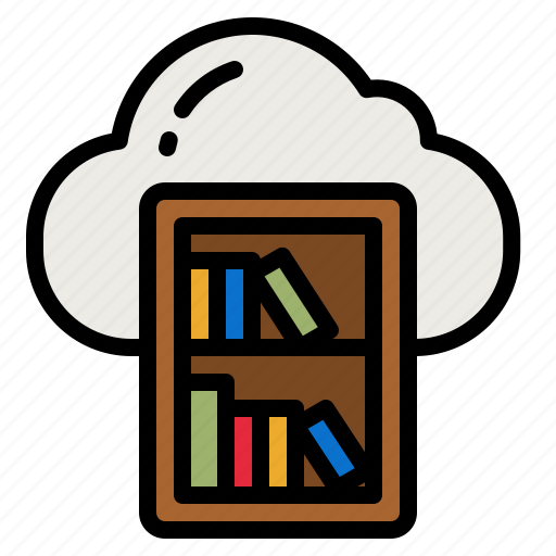 Library, digital, cloud, book, literature icon - Download on Iconfinder