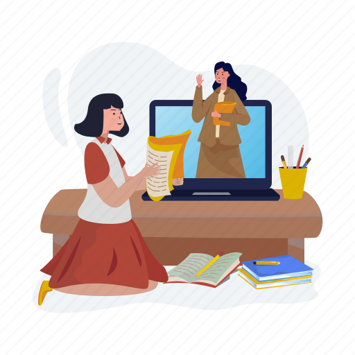Education, learning, e-course, book, study, student, teacher illustration - Download on Iconfinder