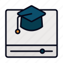 digital, education, mortarboard, online, learning, elearning, course, class