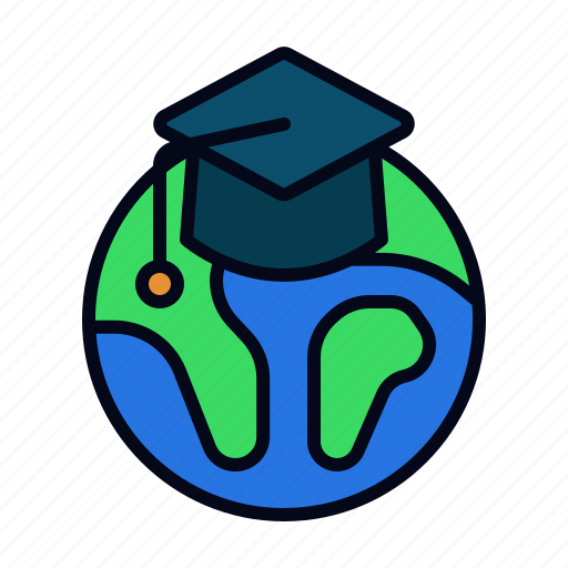 Education, world, worldwide, graduation, hat, online, learning icon - Download on Iconfinder