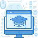 course, education, graduate, graduation, monitor, online, screen