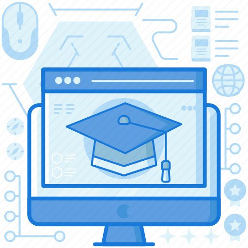 Course, education, graduate, graduation, monitor, online, screen icon - Download on Iconfinder
