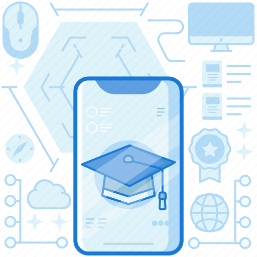 Course, device, electronic, graduate, graduation, smartphone, tablet icon - Download on Iconfinder