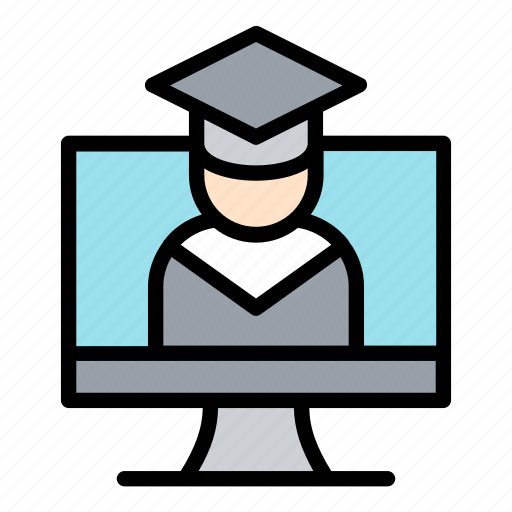 Online, learning, graduate, graduation, school, college icon - Download on Iconfinder